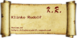 Klinko Rudolf névjegykártya